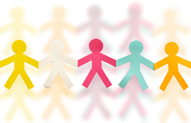 Colorful image of stick figures