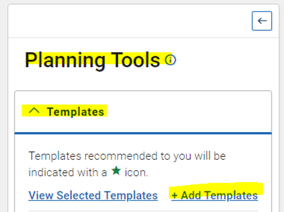 Screenshot of EAB Navigate Navigate360 Planning Tools screen.