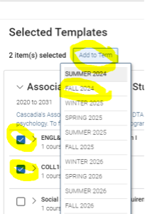 Screenshot of EAB Navigate Navigate360 Term screen.
