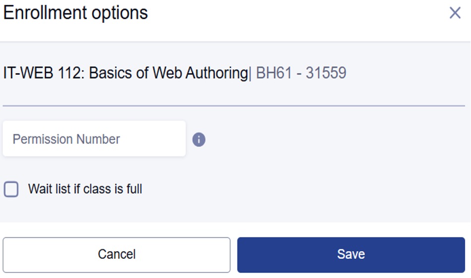 Screenshot of Permission Number area.