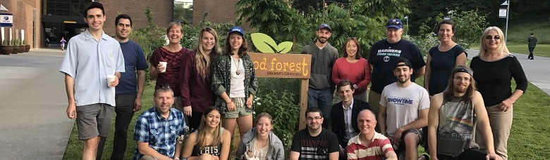BASSP students, faculty, and staff at the Cascadia Food Forest