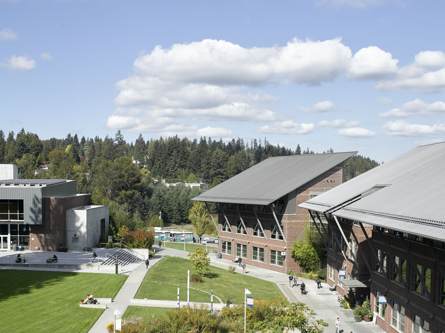 Aerial view of Cascadia College campus
